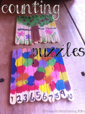 Counting Popsicle Stick Puzzles - Fun Arts and Crafts for Kids