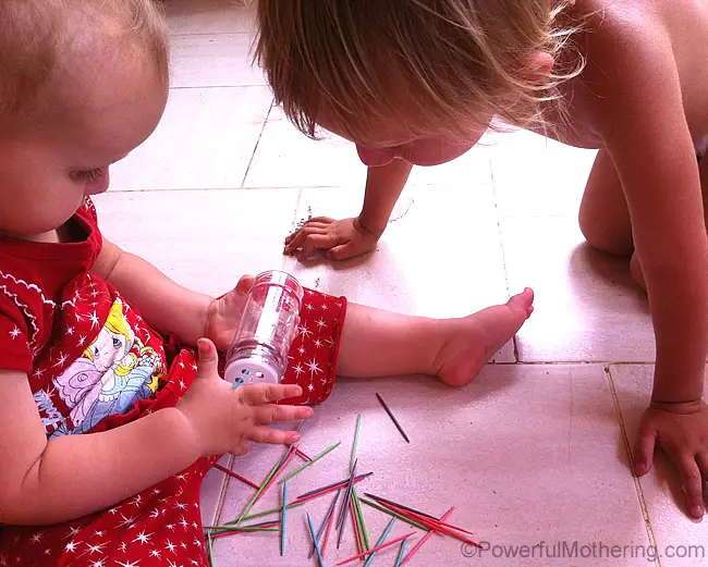 Fine Motor Skills: Spice Bottle + Toothpicks