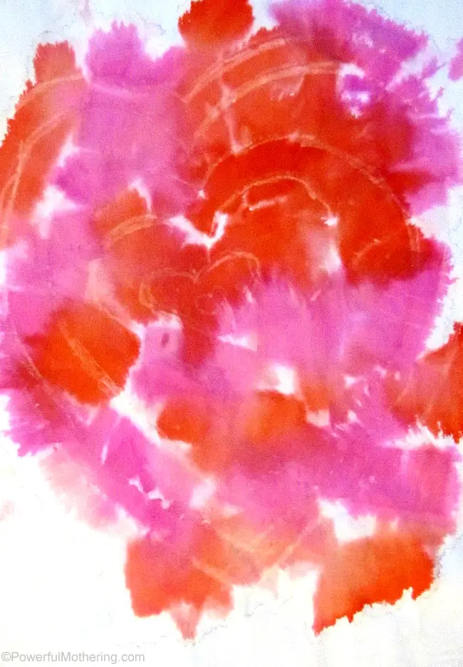 Valentines Heart Crayon Resist Art