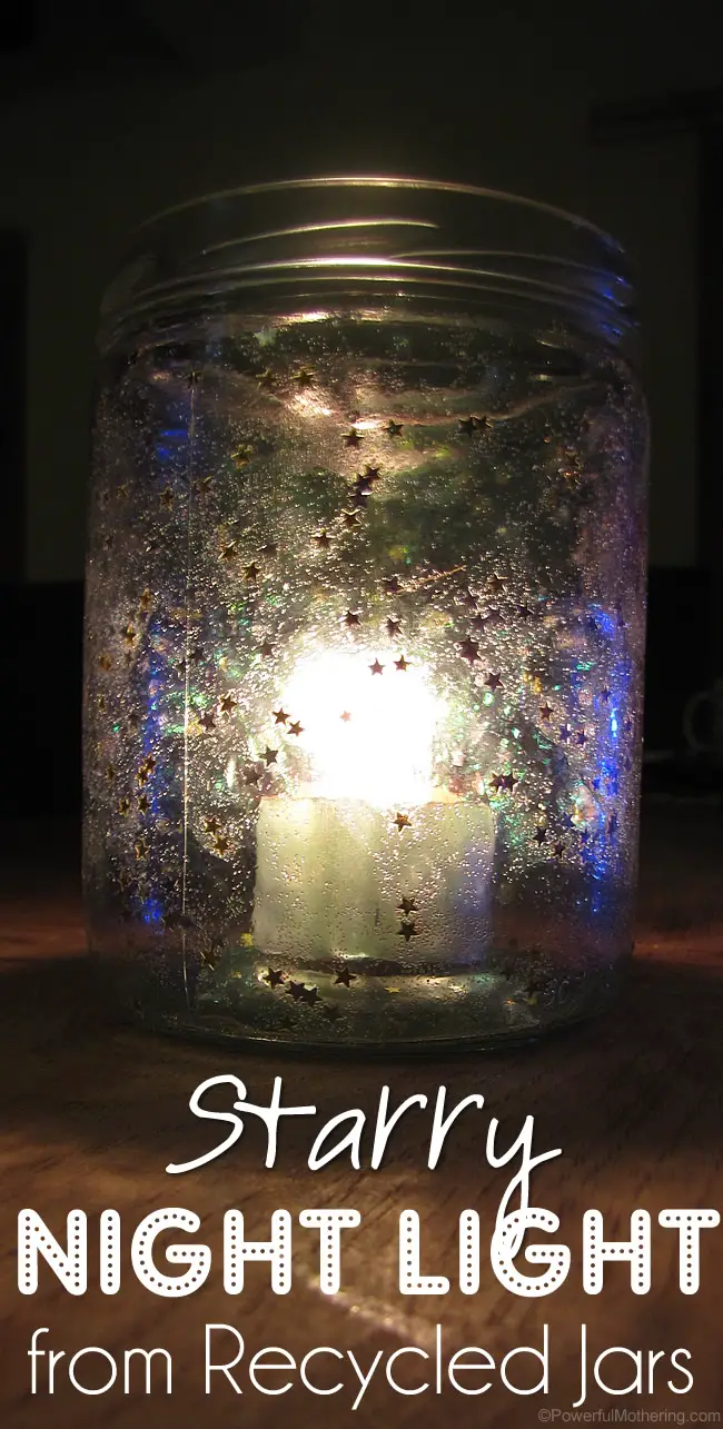 Starry Night Light from Recycled Jars