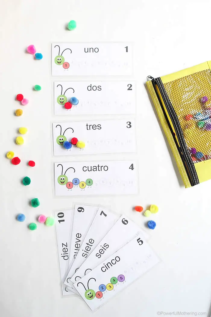 counting caterpillar busy bag printable numbers 1 10