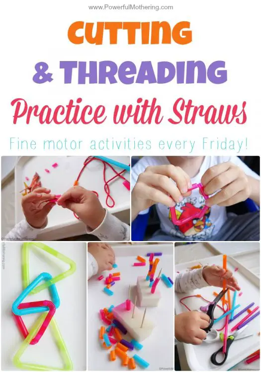 Fine Motor Activity: Cutting Straws - This Little Home of Mine