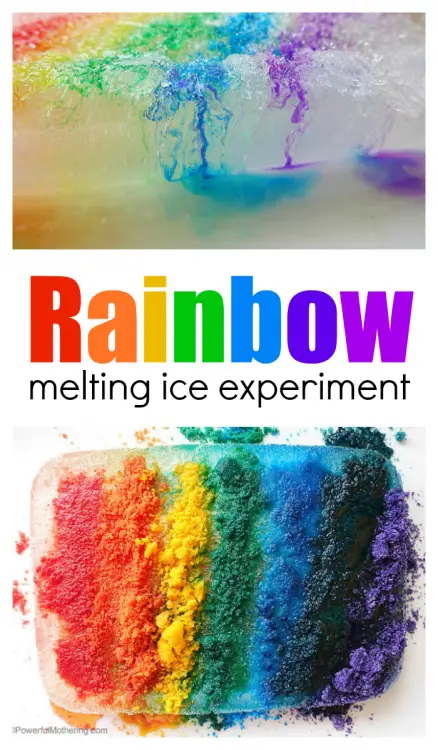 rainbow melting ice experiment