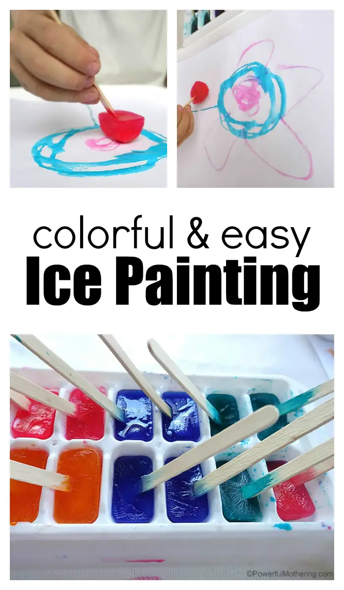 A Colorful Painting with Ice Activity for Babies & Toddlers
