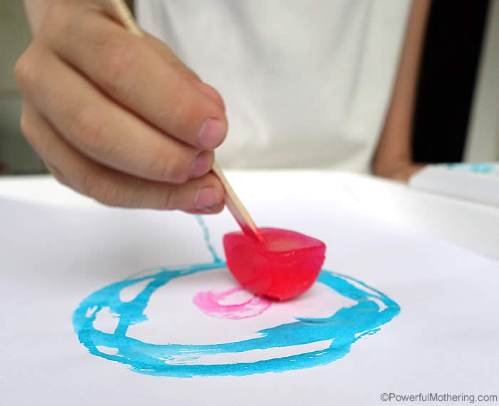 Ice Painting Art for Toddlers and Preschoolers - Powerful Mothering