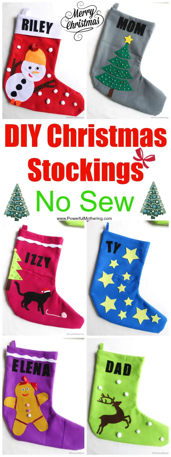 DIY Felt Christmas Stockings  Retro Style Sew or No-Sew 