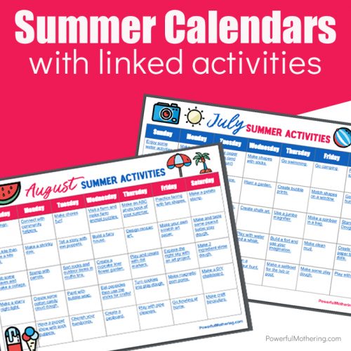 A Simple To Use Summer Calendar With Linked Activities For Kids
