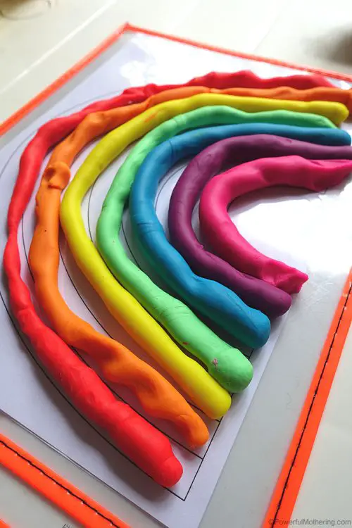 Make A Rainbow With Playdough Printable