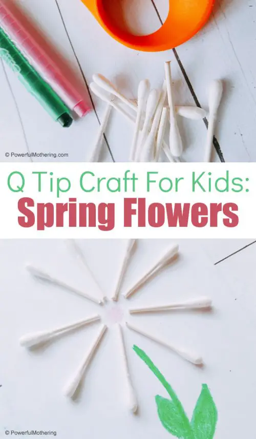 A Spring Flower Craft Using Q Tips That Kids Will Love Creating