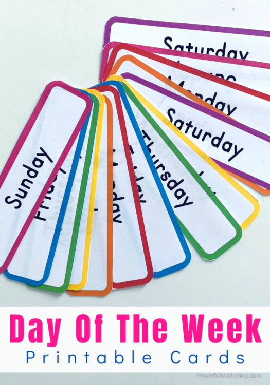 days of the week printable labels