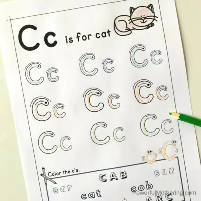 Letter C Tracing Worksheet