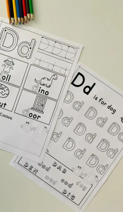 Letter D Tracing Worksheet