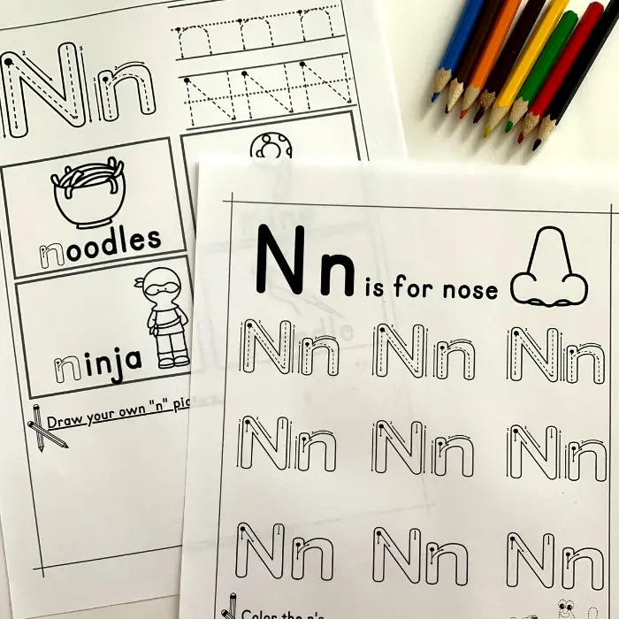 Letter N Tracing