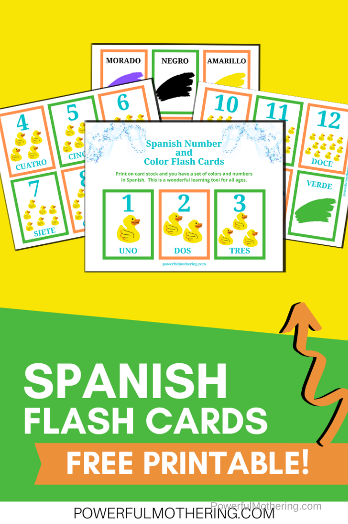 Spanish Flashcards To Print For Kids To Learn Numbers and Colors