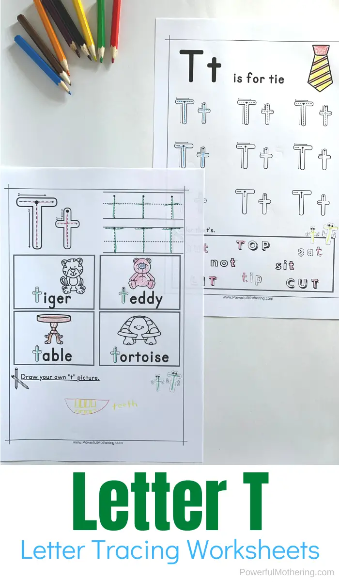 letter t tracing worksheets