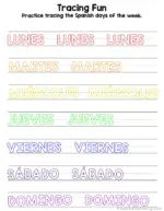 Free Printables Spanish Days Of The Week Activities