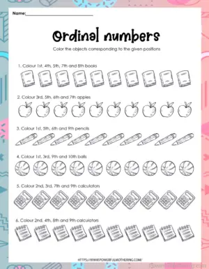 Engaging Ordinal Number Activity Pack