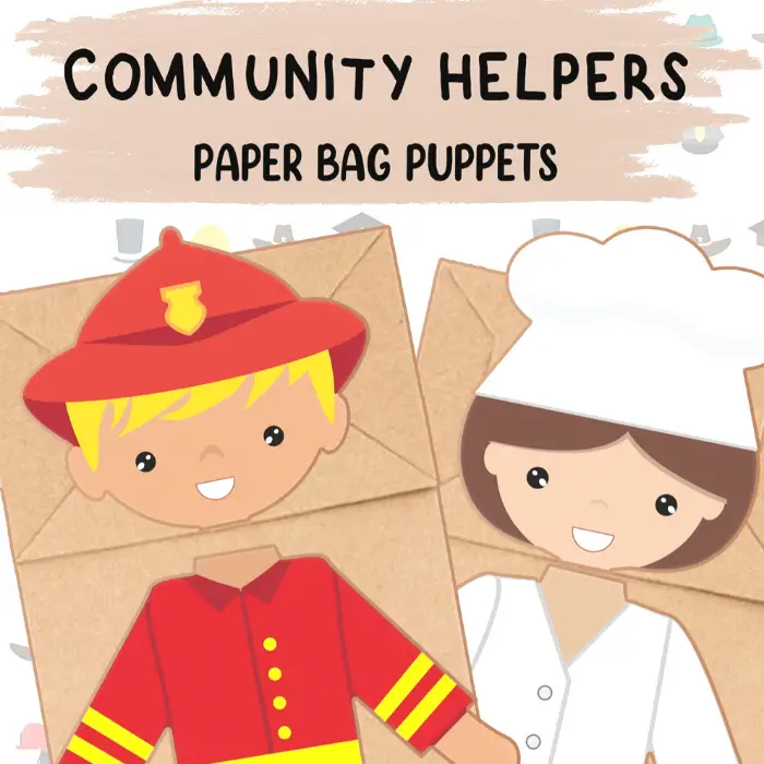Puppets Craft Police Officer Paper Bag Puppet Template