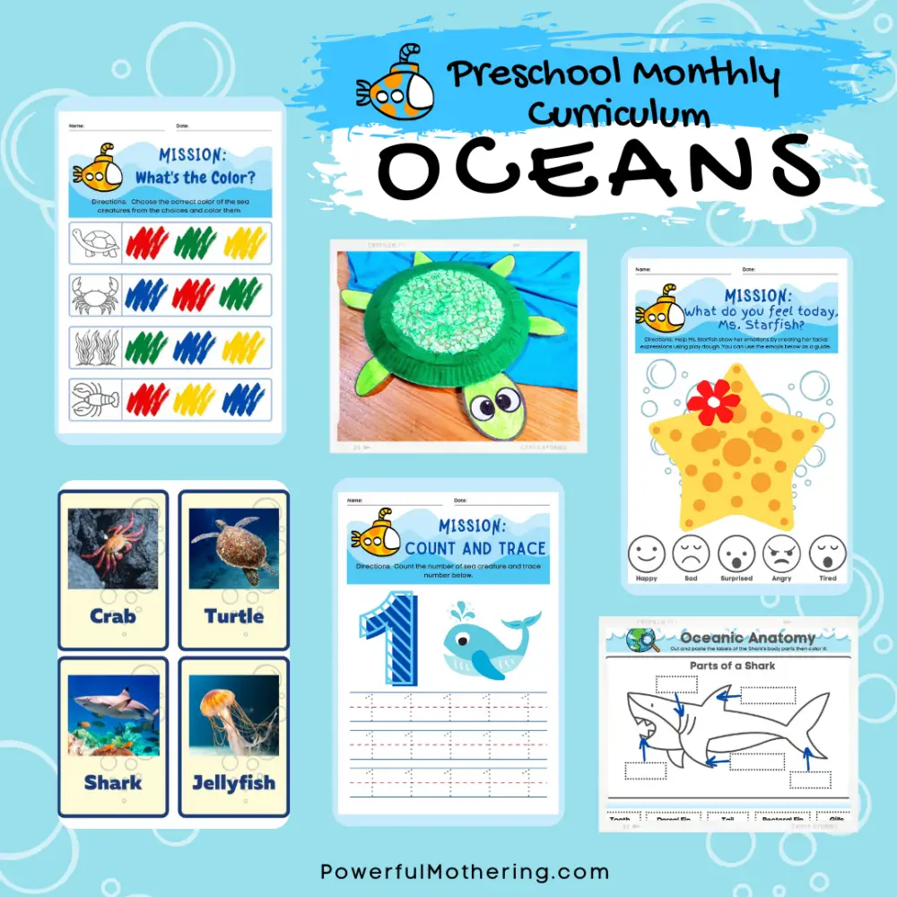 Preschool Monthly Curriculum - OCEANS - Powerful Mothering