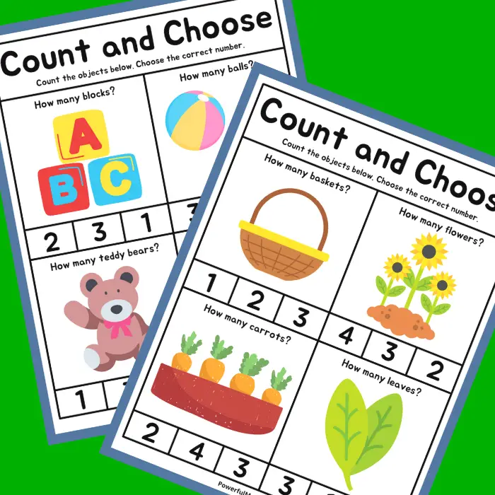 Printable Counting Skills Activity Count And Choose For Preschoolers