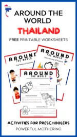 Around the World to Thailand Printable Worksheets