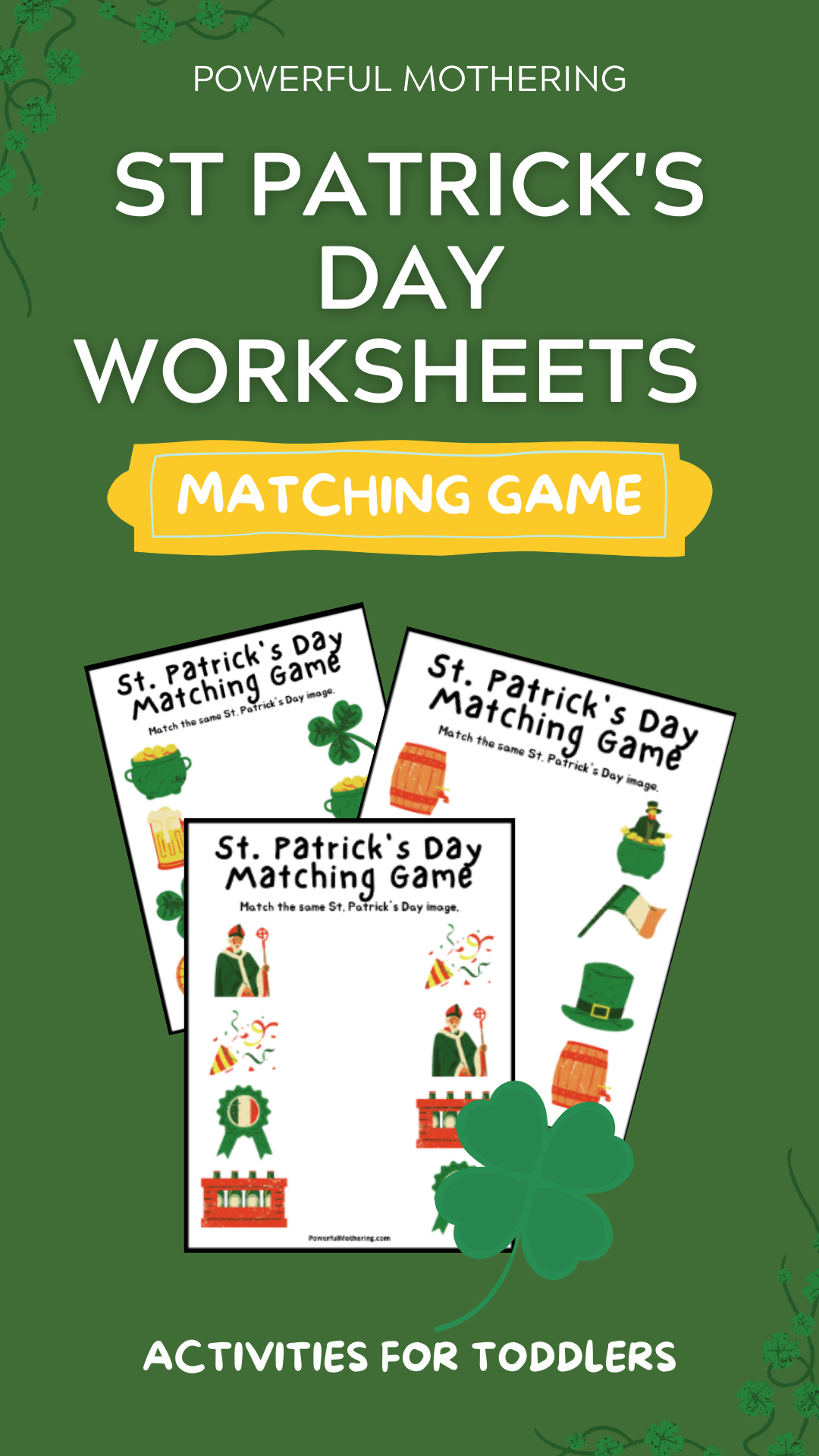 What comes next. Saint Patrick Day matching activity for preschool