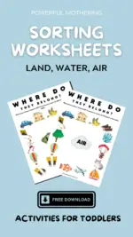 Sorting Worksheets – Land, Air & Water
