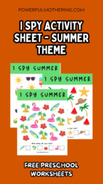 I Spy Activity Sheet – Summer Theme