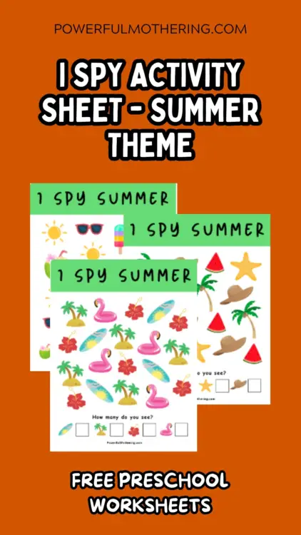 I Spy Activity Sheet - Summer Theme