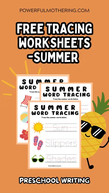 Free Tracing Worksheets - Summer