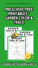 Preschool Free Printables – Garden Color & Trace