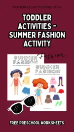 Toddler Activities – Summer Fashion Activity