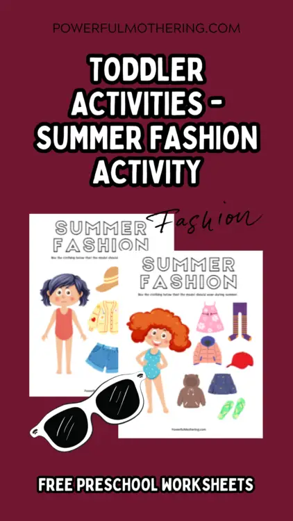 Toddler Activities - Summer Fashion Activity