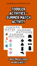 Toddler Activities – Summer Match Activity