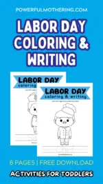 Labor Day Coloring & Writing Preschool Activity