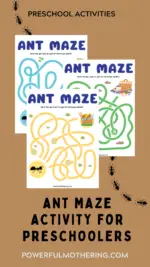 Ant Maze Activity for Preschoolers