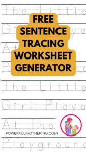 Free sentence Tracing Worksheet Generator