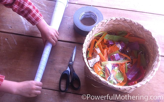 Recycled-items-on-contact-paper-kids-activities-what-you-need