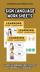 Sign Language Worksheets