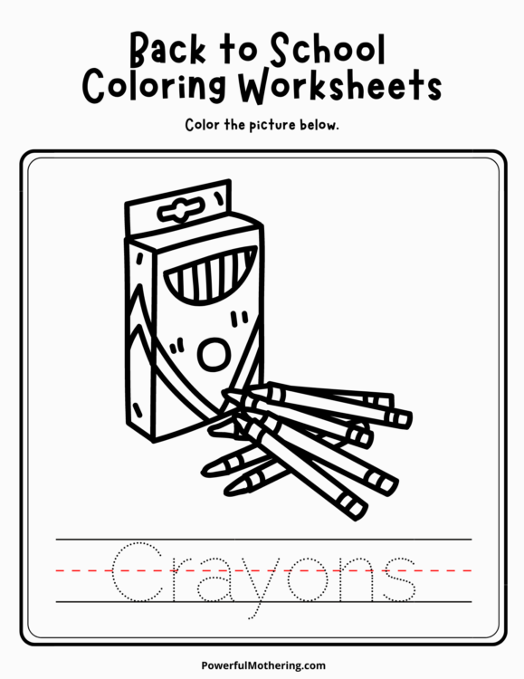 back to school coloring worksheet