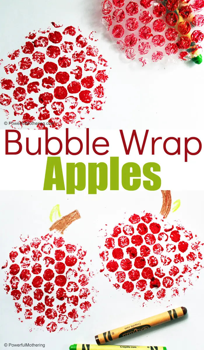 Fall Bubble Wrap Apple Craft