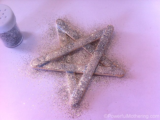 star covered in glitter