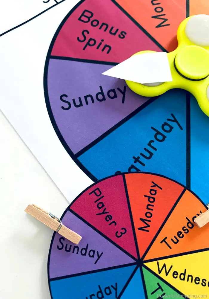 days of the week game for kids