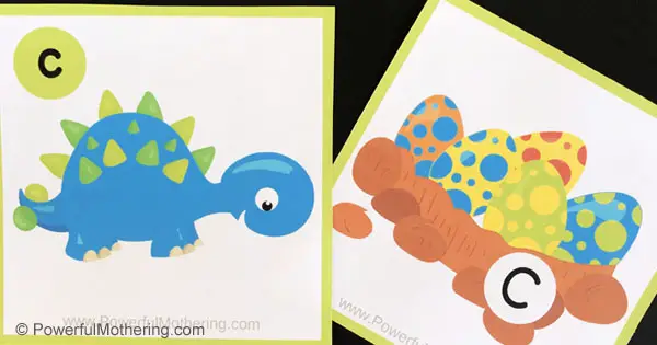 Fun Dinosaur Themed Alphabet Matching Game 