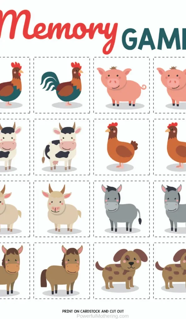 Farm Memory Game:
