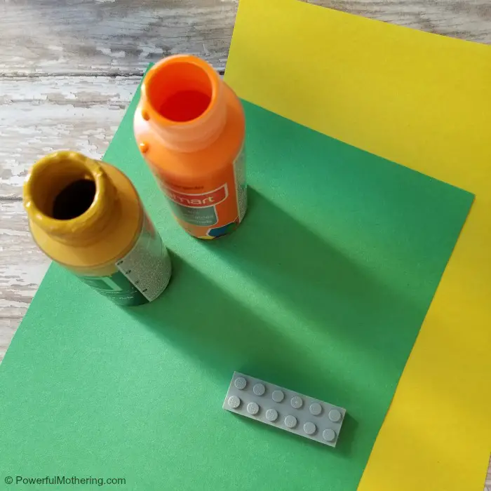 Lego-Stamped Indian Corn Craft