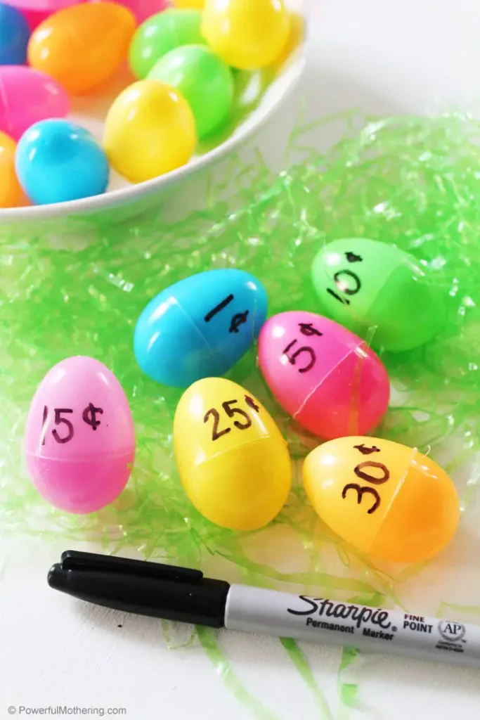 Money Counting Game With Easter Eggs