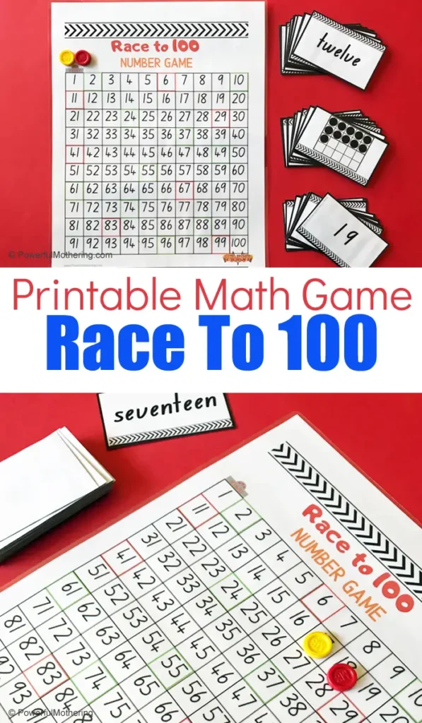 Race To 100 Printable Math Game