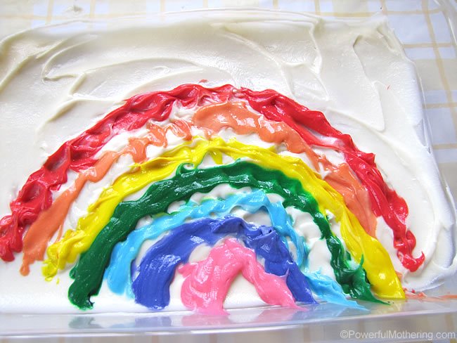 Taste Safe (No Shaving Cream) Sensory Rainbow
