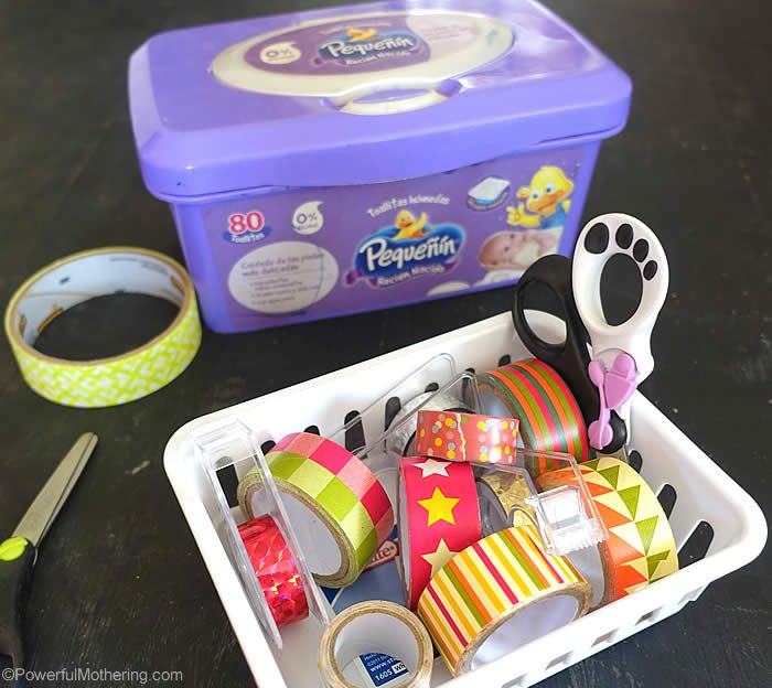 washi tape and wipe box